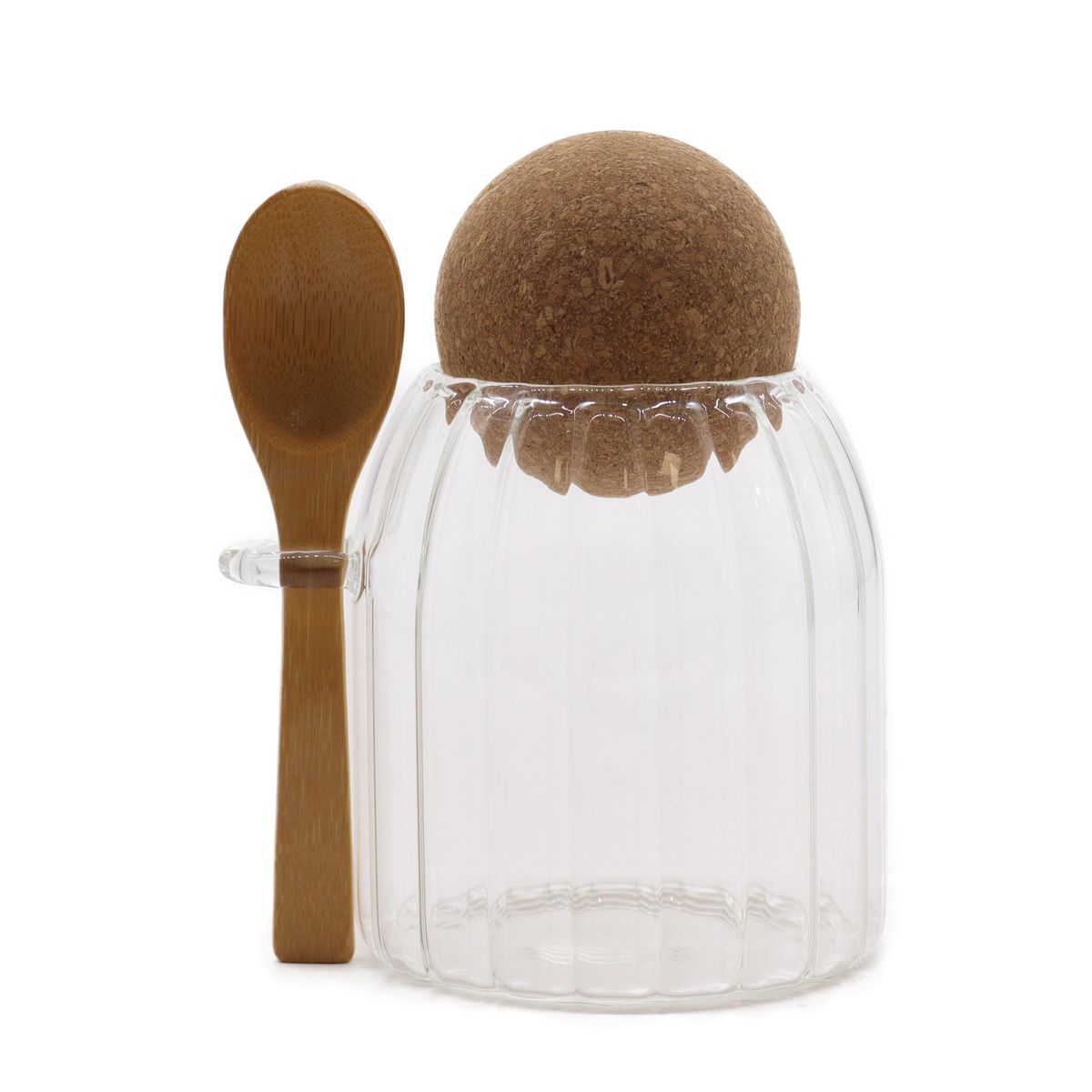 Tarro Cottage acanalado · tapa y cuchara · 10 cm