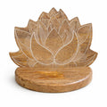Estantería de pared Lotus · madera de mango tallada