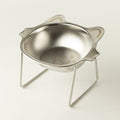 Cuenco Gato con orejas · acero inoxidable y soporte
